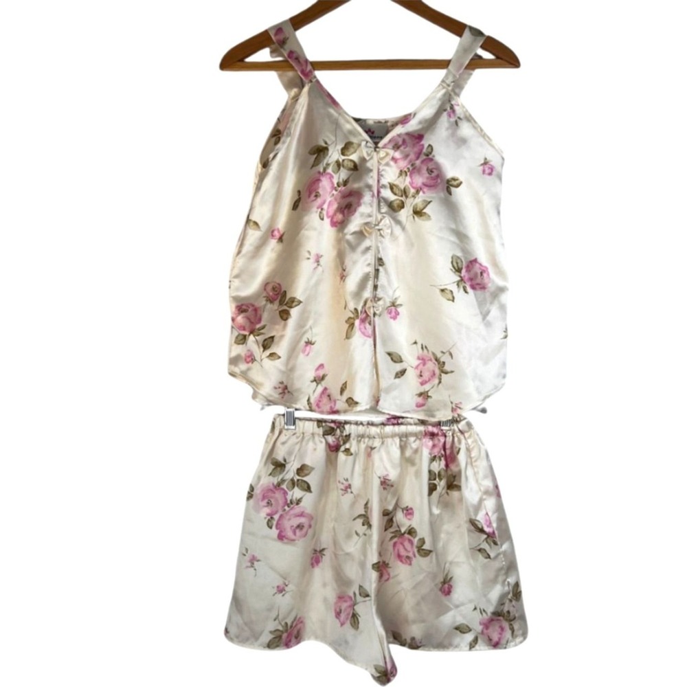 Emotions Floral Print Pajama Set Shorts Tank Coquette Whimsical Cottage Small